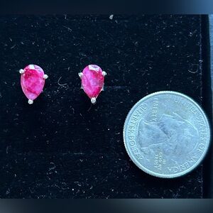 Genuine Ruby snd Sterling stud earrings. NWOT.